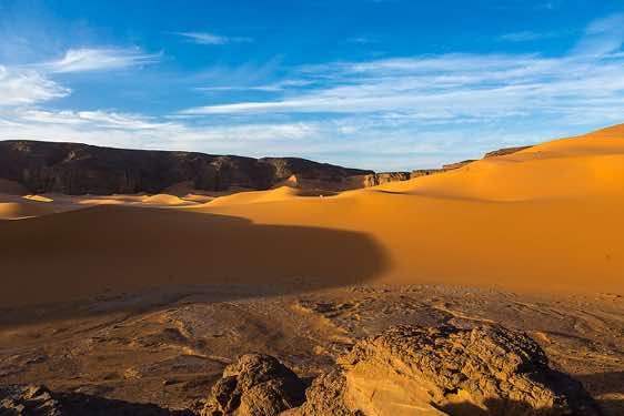 The sand dunes of Moul Naga, Tadrart region, Tassili n' Ajjer National Park, Sahara, North Africa
