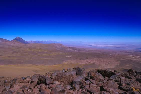 Salar de Atacama and the volcano Licancabur, 5920m, near San Pedro de Atacama
