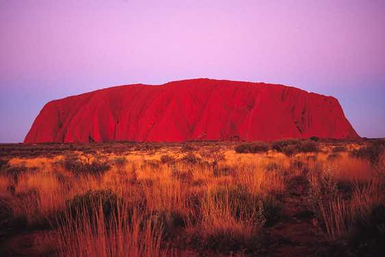 Ayers Rock (Uluru) seen at sunset, Kata Tjuta National Park, Northern Territory