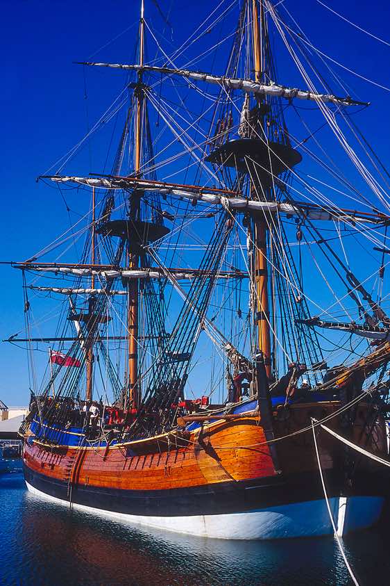 Replica of Captain Cooks sailing ship, Fremantle, Western Australia