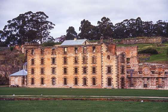 Port Arthur on Tasmania features numerous stabilised and restored prison structures