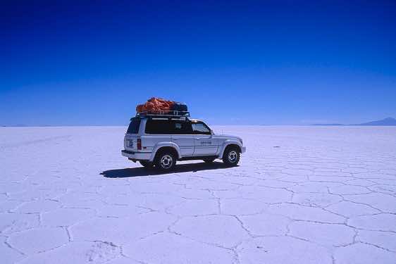 Salar de Uyuni, the world's largest salt flat at 10,582 square kilometers