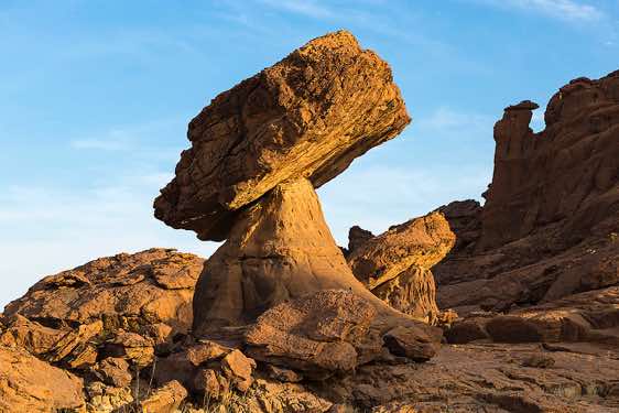 'Mushroom' sandstone rock formation, Ennedi Mountains, northeastern Chad