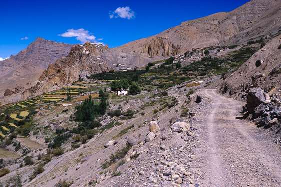 Approaching Dhankar monastery, Spiti Valley