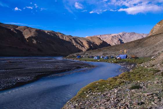 Norbu Sumdo campsite, Pare Chu valley, Spiti to Ladakh Trek