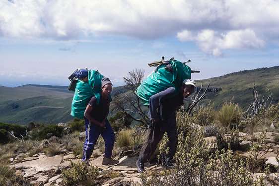Porters with their payload, Chogoria route