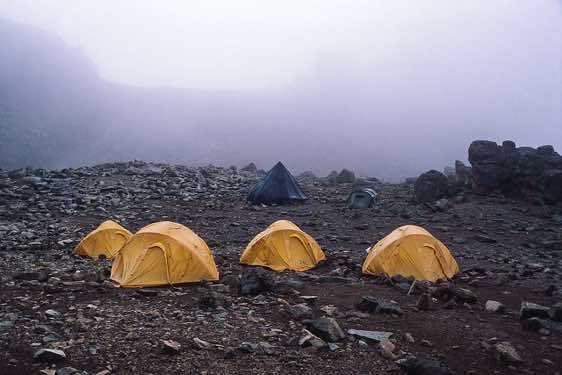 Campsite at Simba Tarn, Chogoria route