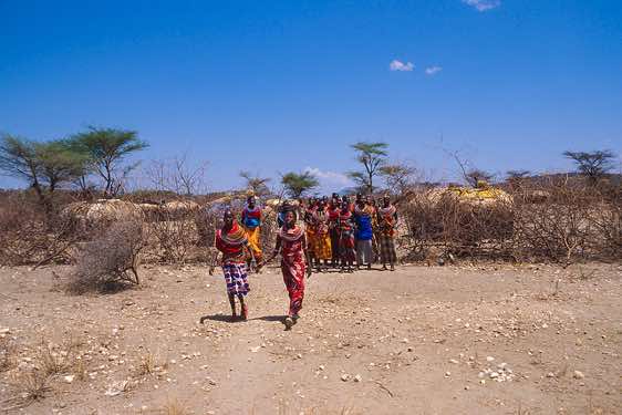 Samburu women, Samburu village