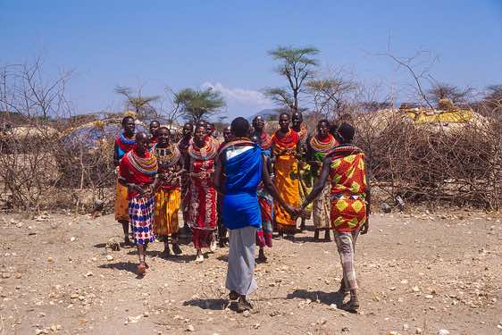 Samburu women, Samburu village