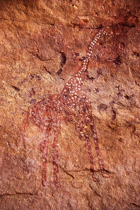 Giraffe painting, Wadi Teshuinat area, Jabal Akakus