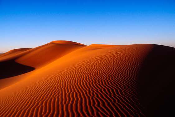 At sunset the colour of the sand dunes changes to a deep red, Murzuq Sand Sea (Edeyen Murzuq)