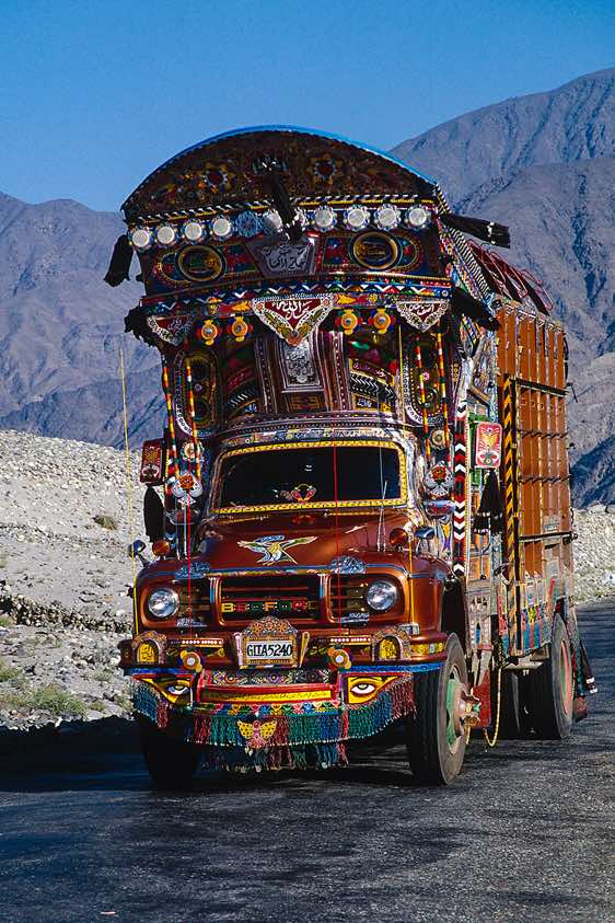 Brightly coloured truck, Karakoram Highway