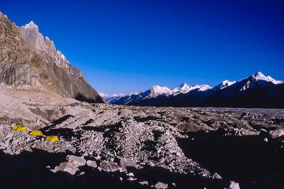 Biafo Glacier, seen from Camp Marphogoro, 4380m, Karakoram Mountains