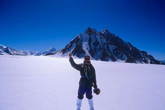 Cook Mirzadad from Shimsal on the Biafo Glacier, Karakoram Mountains