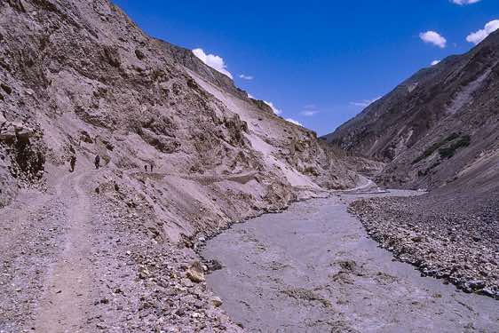 Road along the Hispar river, Karakoram Mountains