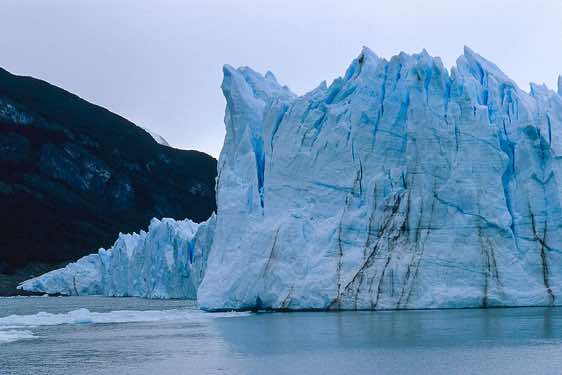 The front of the Perito Moreno Glacier rises 60 metres above the water, Los Glaciares National Park, Argentina