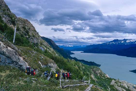 Trekking group, Lago Grey, Torres Del Paine NP