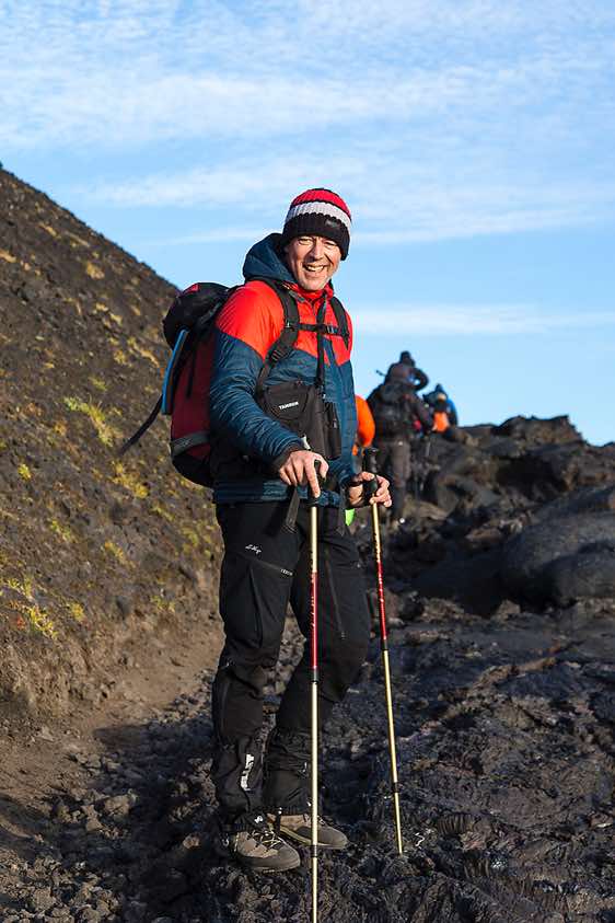 German guide Thorsten Kutschke, Tolbachik volcano ascent, Klyuchevskoy Nature Park