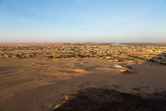 View from the top of Jebel Barkal at sunset, Karima, Northern Sudan