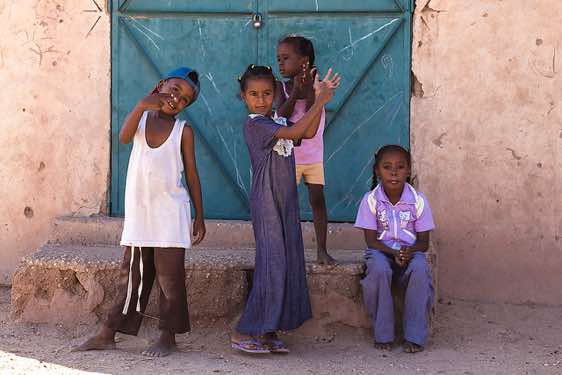 Group of children near the archaeological site of El Kurru, Northern Sudan