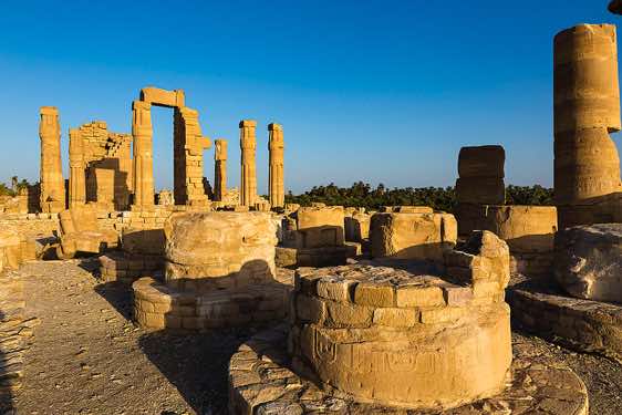 The Egyptian temple of Soleb in Northern Sudan was built in the 14th century BC by Amenhotep III and was dedicated to Amun