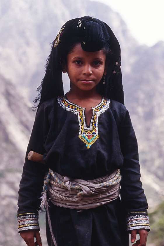 Girl in traditional dress, Bura mountains