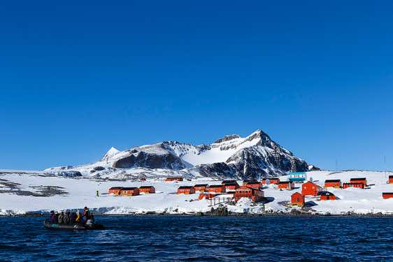 Zodiac cruise In Hope Bay, Trinity Peninsula, Antarctica, where the Argentines have a base called Esperanza (meaning hope in English)