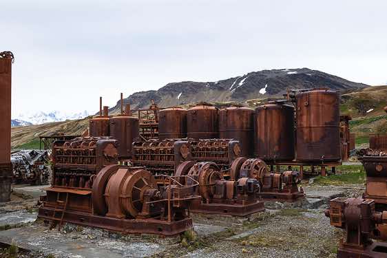 Ruins of the abandoned whaling station in Grytviken, South Georgia