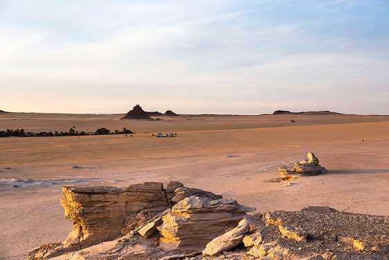 Campsite near Lake Teli, Ounianga Serir, Ennedi region, Sahara desert, northern Chad