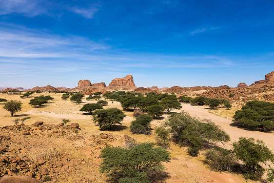 Wadi near Djoula arch, Ennedi Mountains, northeastern Chad
