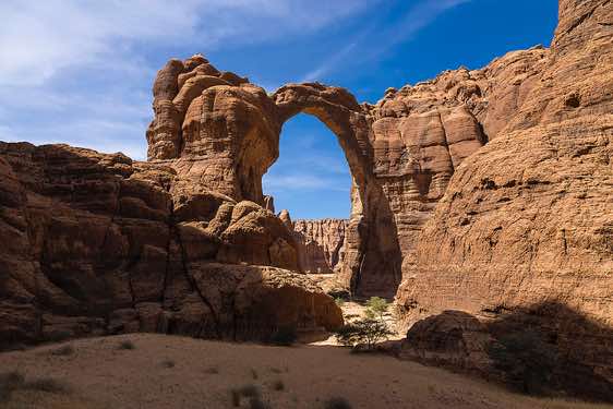 The Aloba arch towers some 120 metres above the desert floor, Ennedi Mountains, northeastern Chad