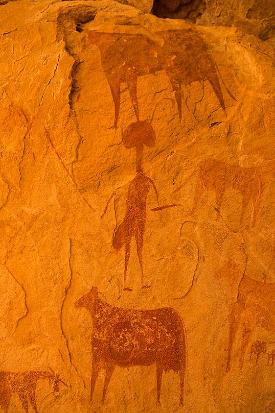Rock painting, Manda Guéli Cave, Ennedi, northeastern Chad