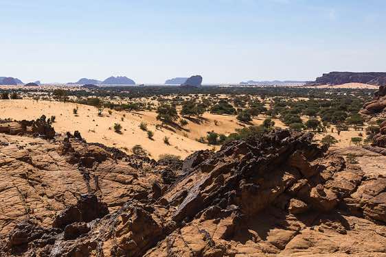 Desert landscape near Wadi Archei, Ennedi Mountains, northeastern Chad