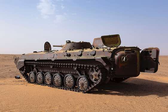 Tank wreck in the desert, Tibesti region