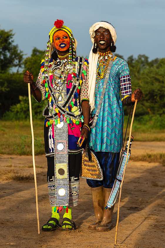 Wodaabe (Bororo) men, performing dances and songs at the Gerewol festival