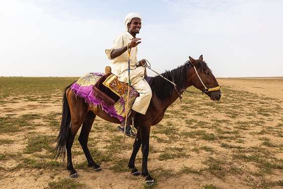 Nomad on his horse near Kouba Olanga, Borkou region