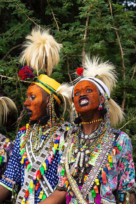 The overall appearance of the young Wodaabe (Bororo) men with the paint, makeup and outfits can be described as feminine, at least from a western cultural perspective