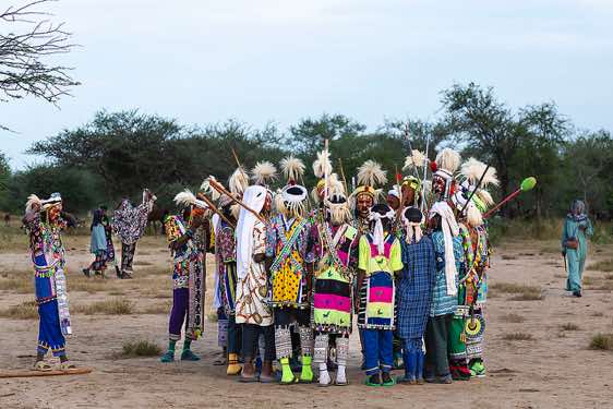 Wodaabe (Bororo) men dancing at the Gerewol festival