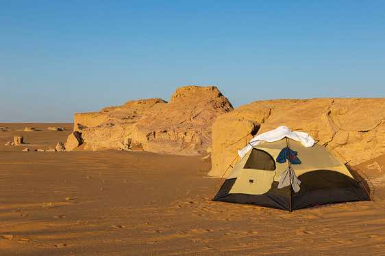 Overnight campsite in the desert