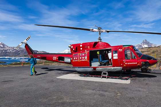 Helicopter in Tasiilaq, Ammassalik Island