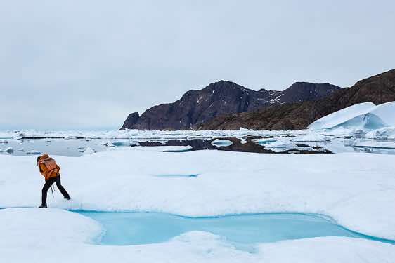 Be careful when stepping on an ice floe, Ammassalik Island