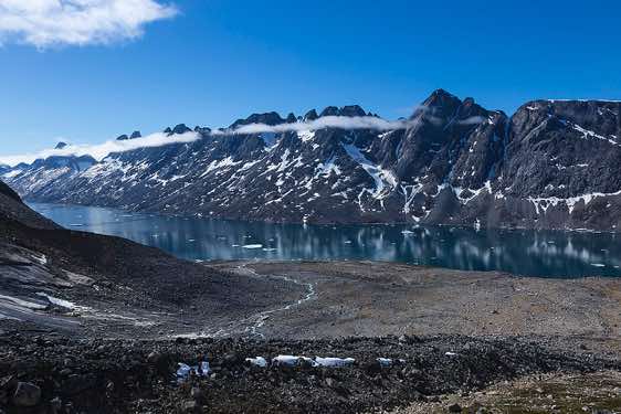 View of campsite, Ikaasartivaq Strait