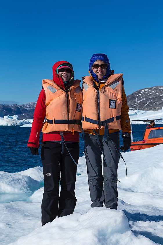 Josephine, Daniela on an ice floe, Sermilik Fjord