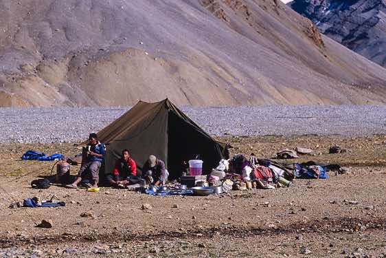 Kitchen tent, Kharsa Gongma campsite, 4900m, Pare Chu valley, Spiti to Ladakh Trek
