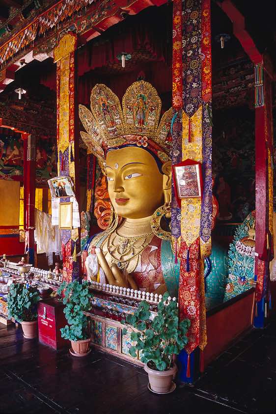 Buddha statue inside Thikse monastery, Ladakh