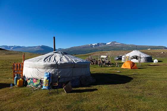 Yurts, Tavan Bogd National Park, Altai Mountains, Western Mongolia
