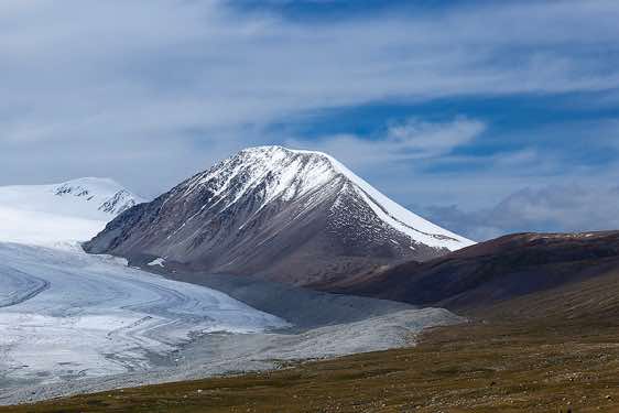 Malchin Peak (4050m) and Potanin Glacier, Tavan Bogd National Park, Altai Mountains, Western Mongolia