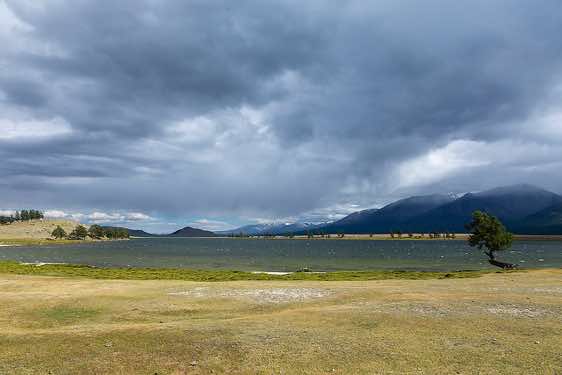 Lake near campsite, Tavan Bogd National Park, Altai Mountains, Western Mongolia