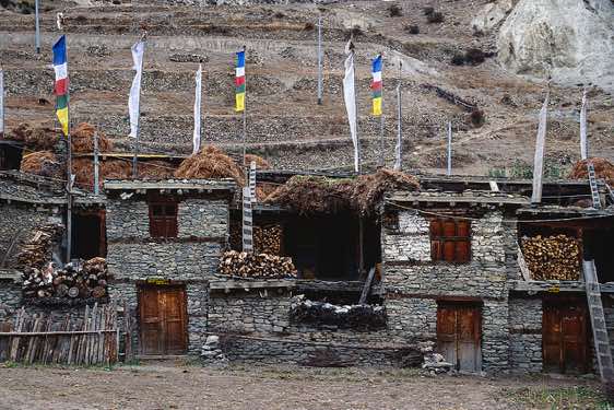 Flat roofed houses in Manang, 3540m