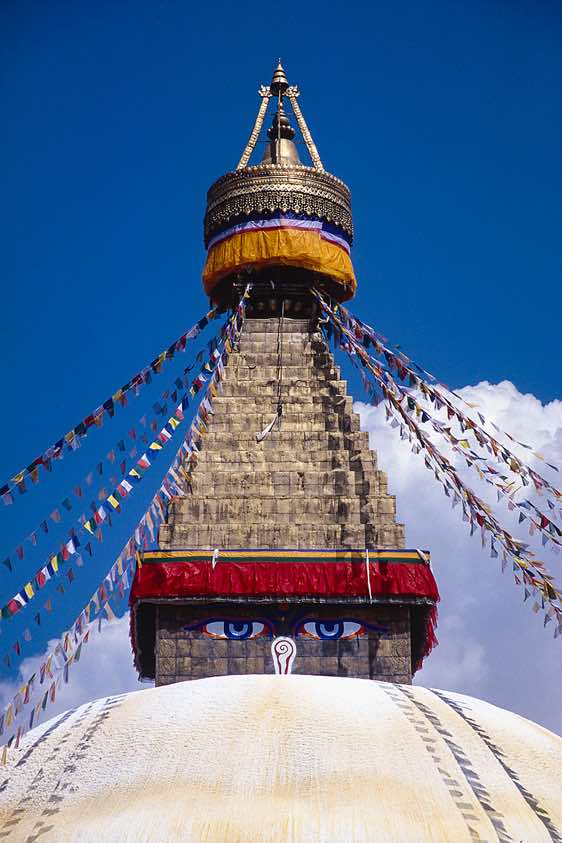Top of the Bodhnath stupa